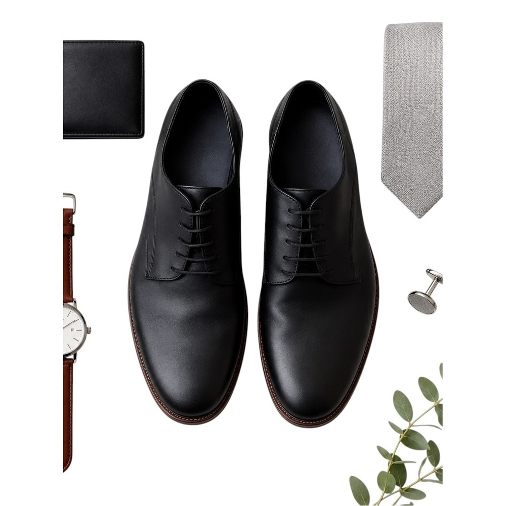 Camper Black Leather Derby Oxford Dress Shoes Men's EU41 Spain Minimalist in EUC